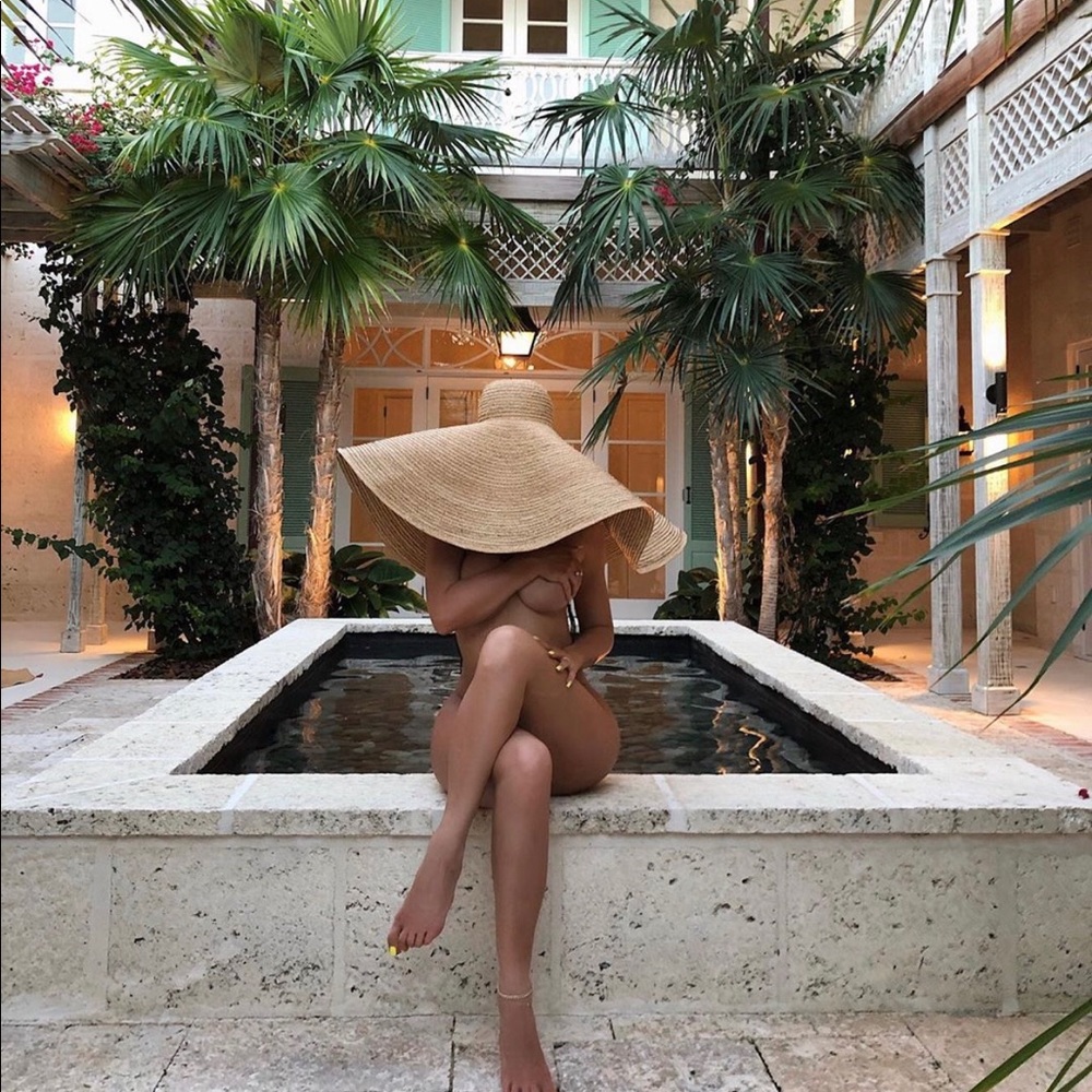 ASOS oversized turn back straw hat